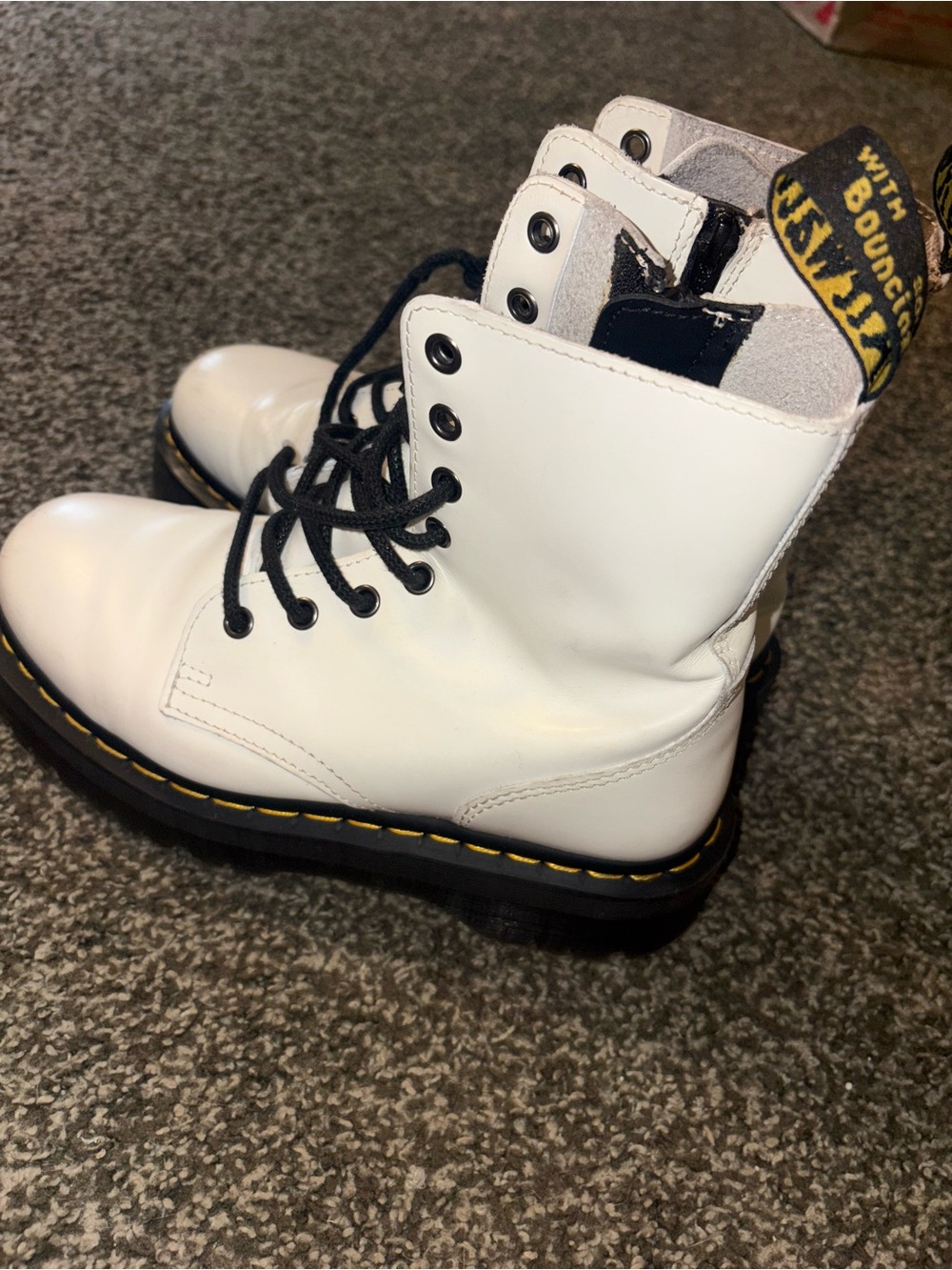 Dr. Martens White Smooth Leather Boots